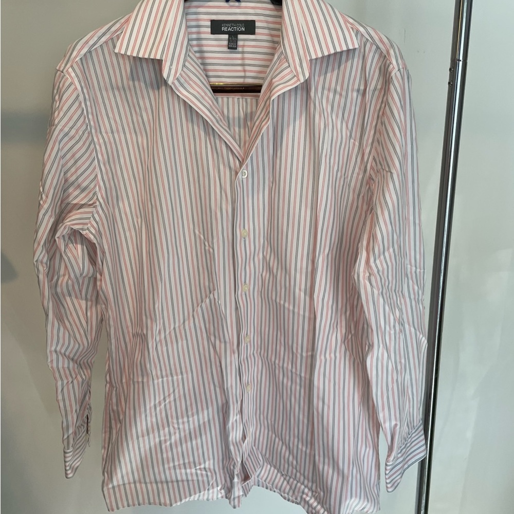 Men's Kenneth Cole Long Sleeve Dress Shirt - Pinstripe - Slim Fit